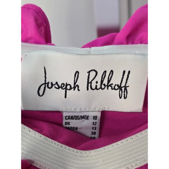 Joseph Ribkoff Cold Shoulder Top Style 212240US Size 10 Fuchsia Pink Long Sleeve - Picture 5 of 5